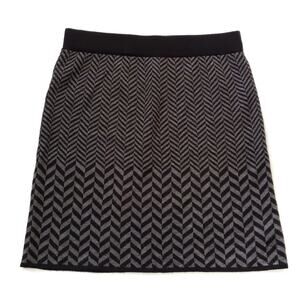 Kenar | Zig-Zag Mixed Pattern Wool Blend Skirt